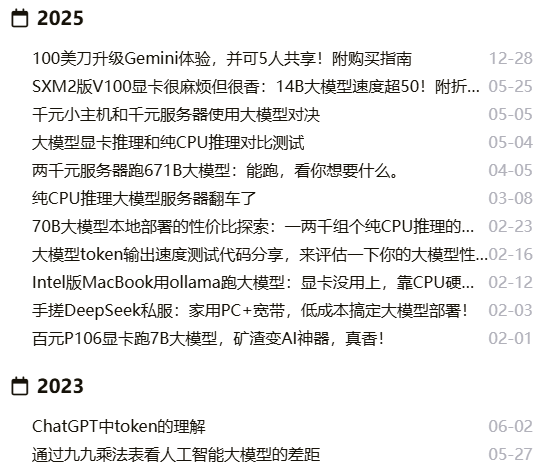 过去写过的文章列表